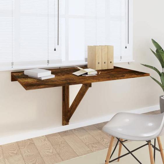 BEAU Table pliable portable - Table murale pliable Chêne fumé 100x60x56 cm - bois dingénierie mode161553