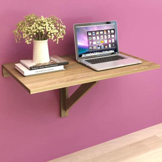 BEAU Table pliable portable - Table murale rabattable en chêne 100x60 cm mode428379