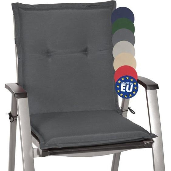 Beautissu Coussins de Jardin de Chaise Loft NL Gris Graphite Set de 8-100x50x6cm – Coussin Exterieur Jardin épais & Confortable