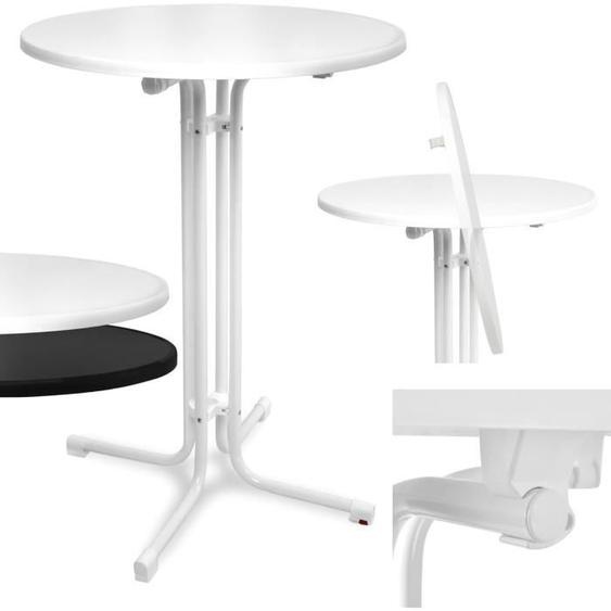 Beautissu Table haute de bistrot Blanc 80x110cm Bellini W80110 Mange debout pliant - Ronde - jardin terrasse balcon - Stable
