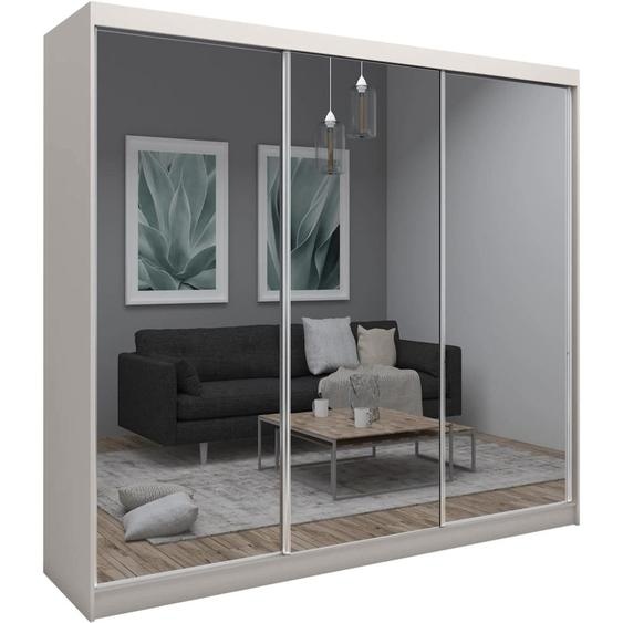 BEAUTYSOFA armoire avec portes coulissantes DEBRA 240 cm - armoire avec tiroirs et miroir (cachemire)