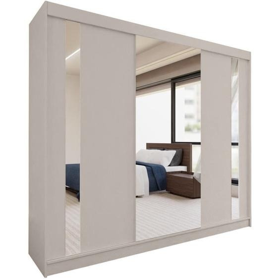 BEAUTYSOFA armoire avec portes coulissantes GAJA 240 cm - armoire avec tiroirs et miroir (cachemire)