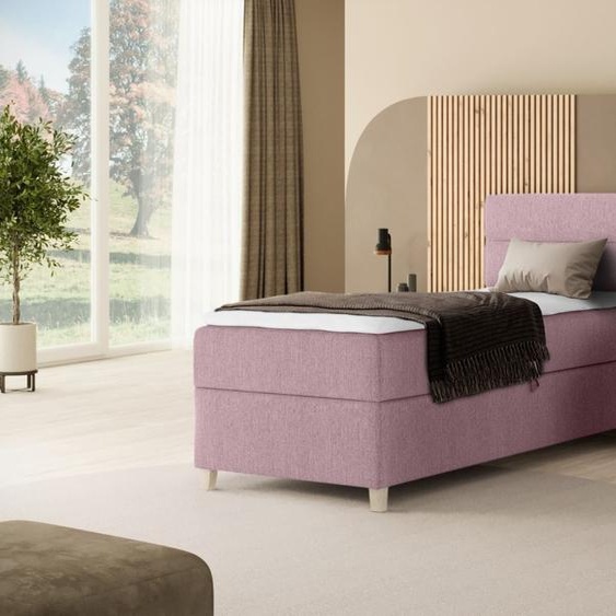 BEAUTYSOFA Armoire-lit élégante DONNA MINI - lit avec matelas à ressorts 100x200cm avec surmatelas lit simple - rose (soro 61)