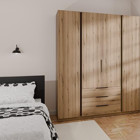 BEAUTYSOFA Armoire spacieuse KAYA XI 200 cm, armoire avec tiroirs pour chambre à coucher, couloir (couleur : chêne evoke)