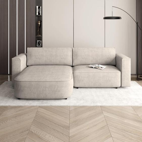 BEAUTYSOFA Canapé dangle CARLOS velo622- Beige, avec fonction couchage, avec penderie