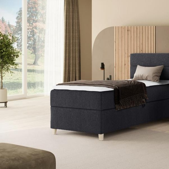 BEAUTYSOFA Lit darmoire élégant DONNA MINI - lit avec matelas à ressorts 100x200cm avec surmatelas lit simple - noir (soro 100)