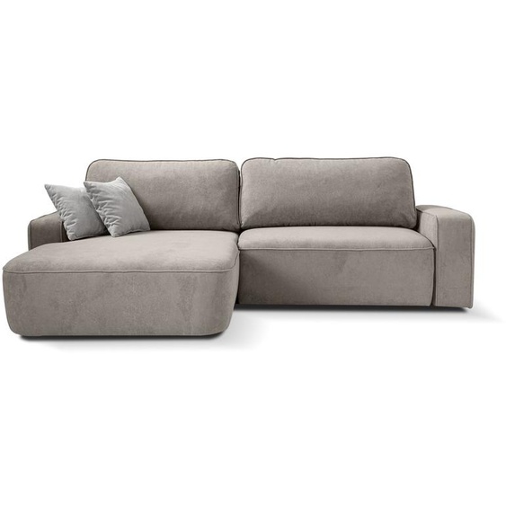BEAUTYSOFA TORRE canapé dangle - Canapé dangle gauche en forme de L avec fonction de couchage et lit - beige (Velo623)