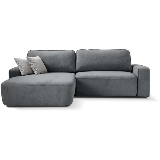 BEAUTYSOFA TORRE canapé dangle - canapé dangle gauche en forme de L avec fonction de couchage et lit - gris clair (Velo633)