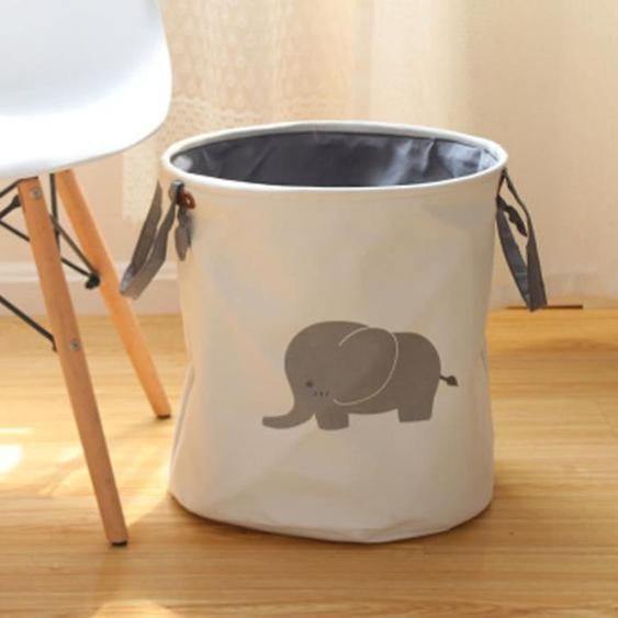 Bébé Enfants Jouet Vêtements Panier à Linge Panier de Rangement Pliant Éléphant gris