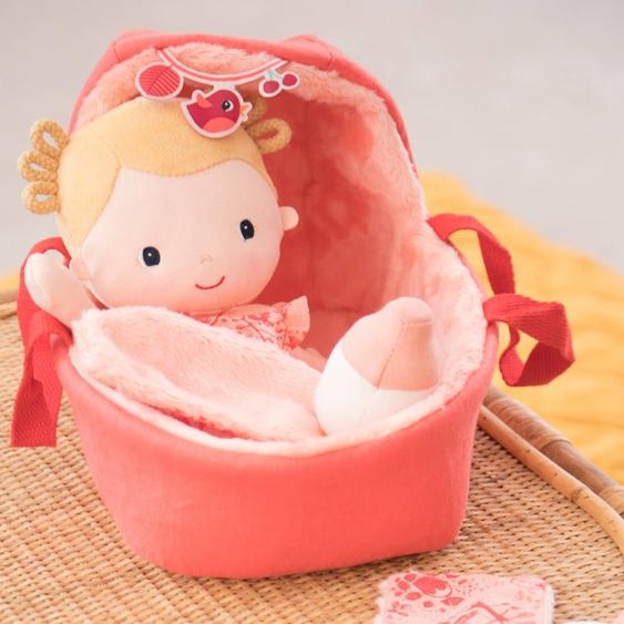 Bébé Léna et son couffin - S rose