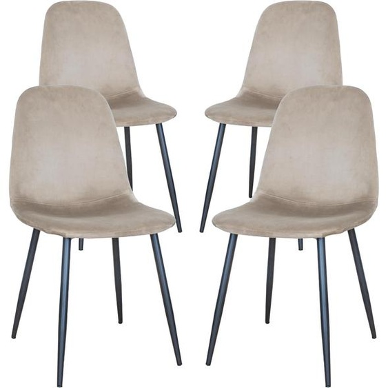 Becky Stoelen, Acier, Beige, 4, Unité