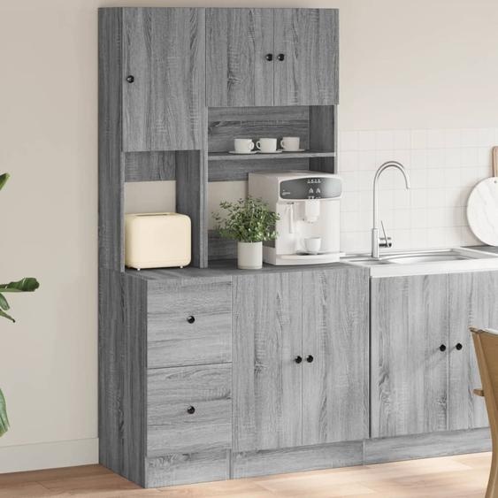 BEI CLORIS Armoire de cuisine Gris Sonoma 95x50x180 cm Matériau dérivé du bois 2024 Nouveau4137848