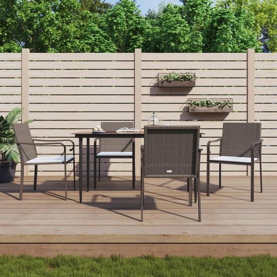 BEI CLORIS Ensemble de meubles de jardin Balcon Ensemble de 5 pièces de jardin avec coussins Poly rotin et acier - Meubles de jardin Nouveau3507539 3parcel