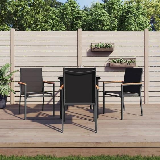 BEI CLORIS Ensemble de meubles de jardin Ensemble de meubles de balcon 5 pièces Salon de jardin noir Textilène et acier - Ensemble de meubles de jardin Nouveau2260835 3parcel