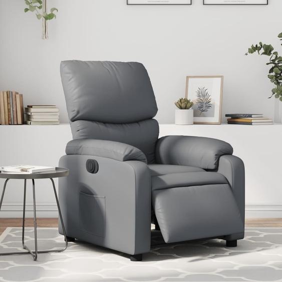 BEI CLORIS Fauteuil Relax Electrique Gris Similicuir - Fauteuil TV & Relax Nouveau6733563 2parcel