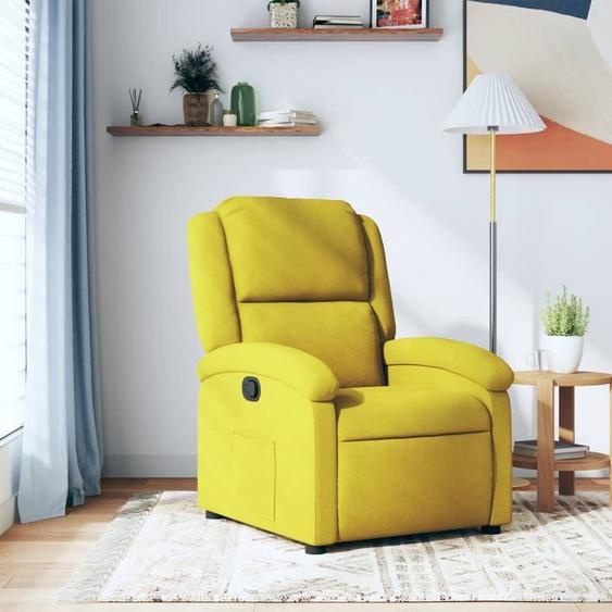 BEI CLORIS Fauteuil Relax Jaune Velours - Fauteuil TV & Relax Nouveau7553187 1parcel