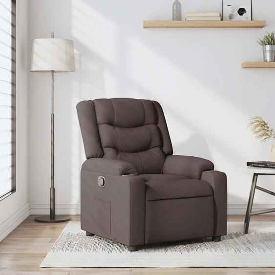 BEI CLORIS Fauteuil relax Marron foncé Tissu - Fauteuil TV & Relax Nouveau9988017 1parcel