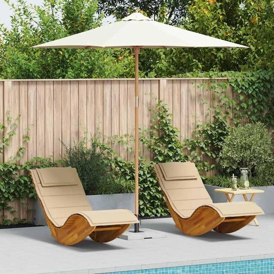 BEI CLORIS Parasol de jardin Blanc crème 270 x 270 x 260 cm Bambou - Parasols Nouveau2720470 1parcel