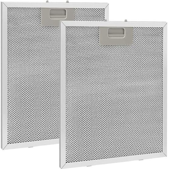 Beijiyi - 2 pièces Filtre à Graisse Métallique pour Hotte Aspirante 320x260mm,Filtre en Maille Accessoire Hotte Aspirante pour Hottes de Cuisine