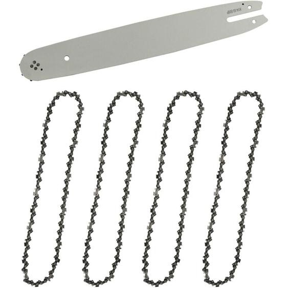 Guide-chaîne & 4 Chaînes de tronçonneuses,Guide tronçonneuse 35cm,Chaînes de tronçonneuses à gouges carrées 3/8 1,3 mm 50 maillons longueur