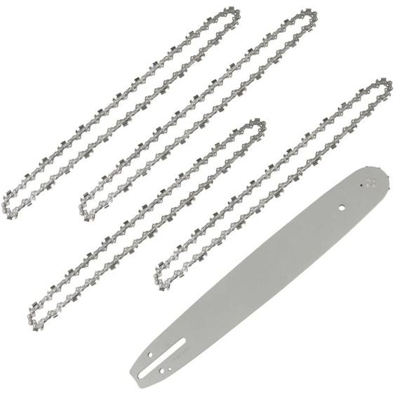 Beijiyi - Longueur de Guide-chaîne 35 cm avec 4 Chaînes de Tronçonneuses, 52 Maillons / Entraineurs, Pas de 3/8, Jauge 0,05 (1,3 mm)