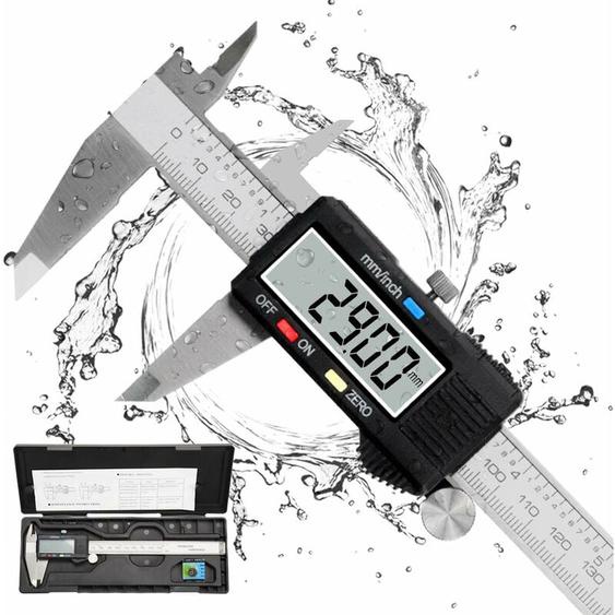 Pied a Coulisse, Pied à Coulisse Digital 150mm Acier Inoxydable Grand Écran lcd Précision Réglable 0.01mm, mm/inch conversion, Résiste aux