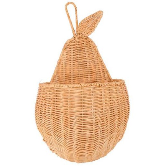 BEL-7423055020817-panier suspendu en rotin Joli Panier Mural en Rotin en Forme de Fruit, Robuste, Multifonctionnel, meuble boite