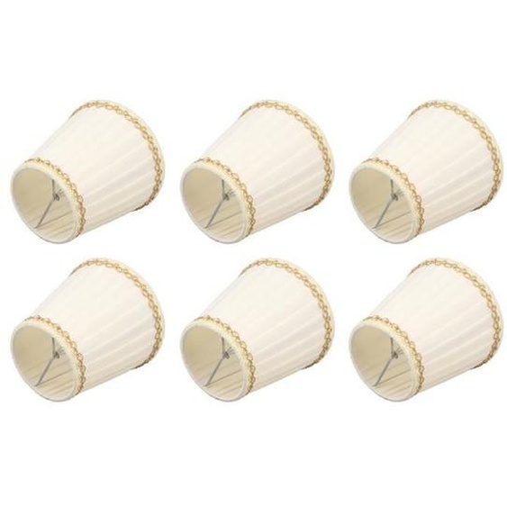 Abat-Jour Petit - TBEST - 6 Pièces - Tissu Blanc - E14 - Style Moderne