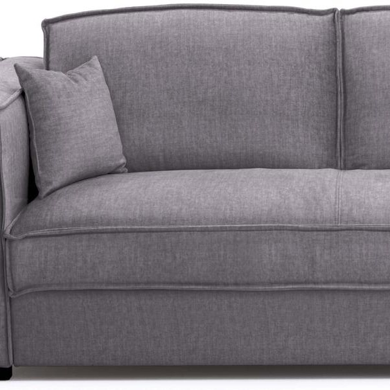 BELFORT - Canapé convertible 3 places - Velours, Gris clair