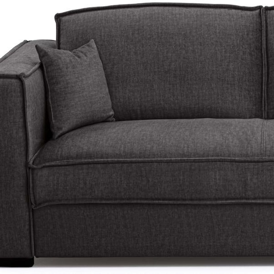 BELFORT - Canapé convertible 3 places - Velours, Gris souris