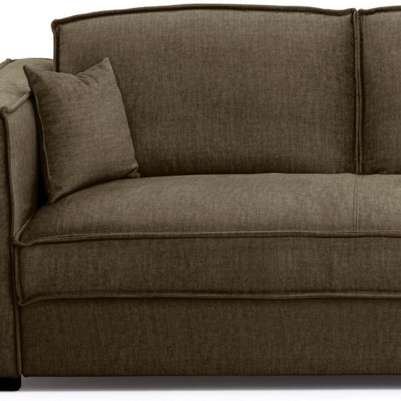 BELFORT - Canapé convertible 3 places - Velours, Kaki