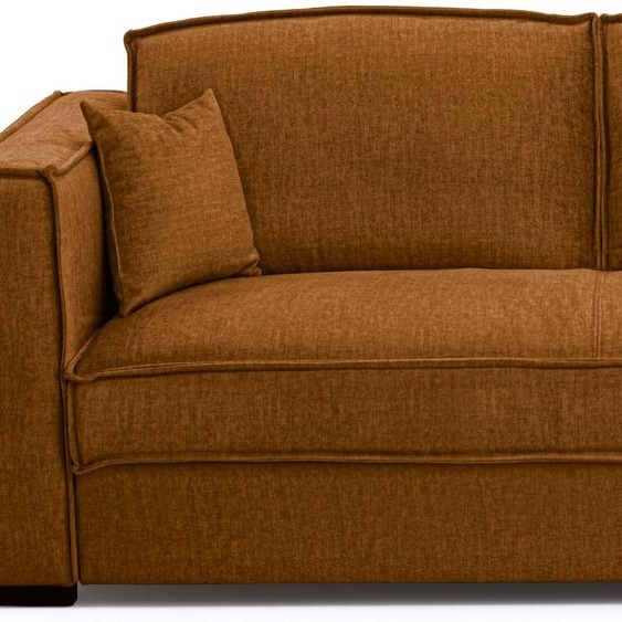 BELFORT - Canapé convertible 3 places - Velours, Moutarde