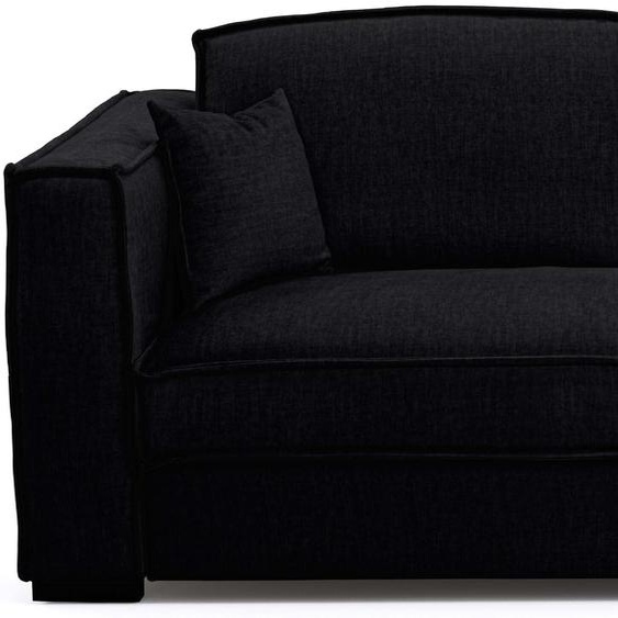 BELFORT - Canapé convertible 3 places - Velours, Noir