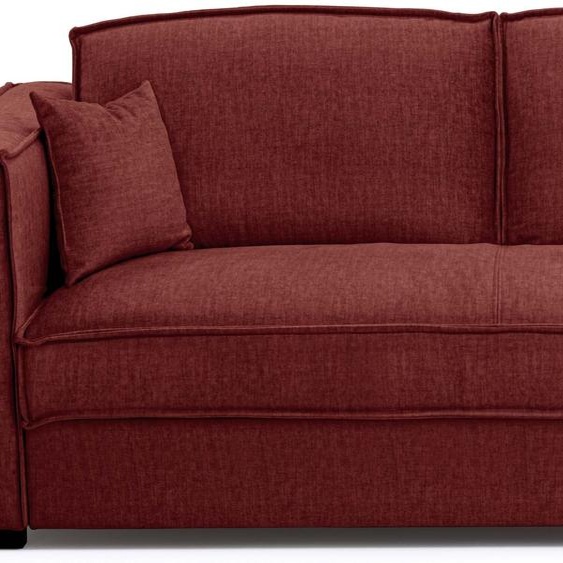 BELFORT - Canapé convertible 3 places - Velours, Rouille