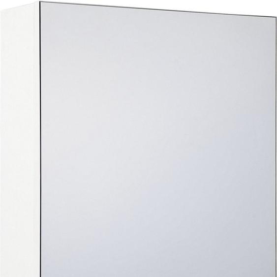 BELIANI Armoire de salle de bain avec miroir, contreplaqué blanc, 40 x 60 cm, espace de rangement mural, 2 étagères, style moderne, salle de bain