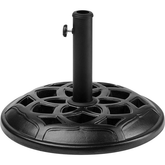 BELIANI Base pour parasol de jardin, béton noir 23 kg, pied rond