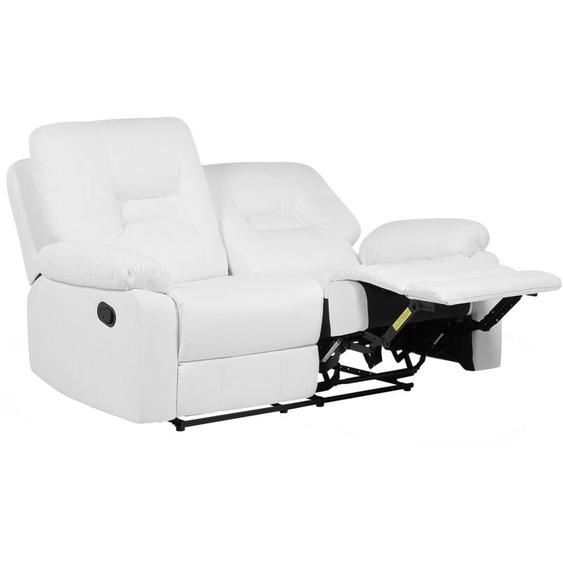Beliani - Canapé 2 Places en Cuir pu avec Dossier Réglable et Repose-pied pour Salon au Style Moderne