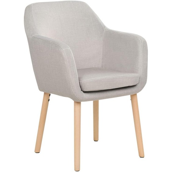 BELIANI Chaise de salle à manger tapissée de velours taupe pieds en bois avec accoudoirs style classique cuisine salle à manger