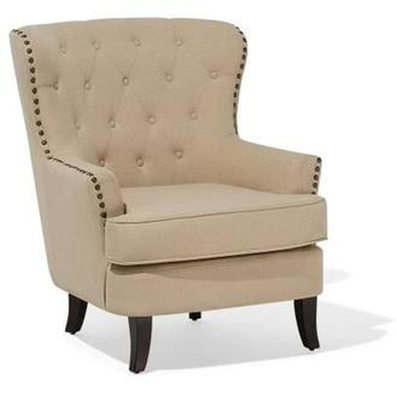 Beliani - Fauteuil style Chesterfield en tissu beige VIBORG II