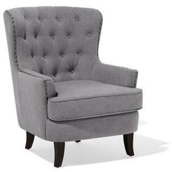 Beliani - Fauteuil style Chesterfield en tissu gris clair VIBORG II