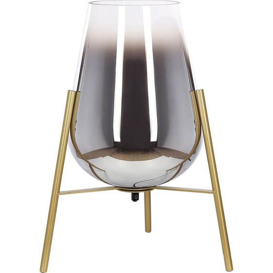 BELIANI Lampe à poser acier doré et abat-jour en verre lampe de nuit ronde lampe de table design moderne glamour