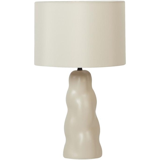 BELIANI Lampe à poser céramique beige 30 x 30 x 51 cm abat-jour beige table de nuit salon chambre à coucher éclairage moderne minimaliste