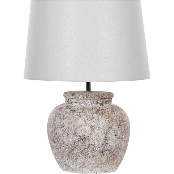 BELIANI Lampe à poser en céramique beige 50 cm avec abat-jour lampe de nuit boho pour salon chambre à coucher
