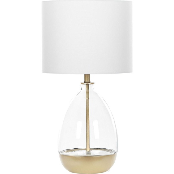 Lampe de table or avec okari blanc