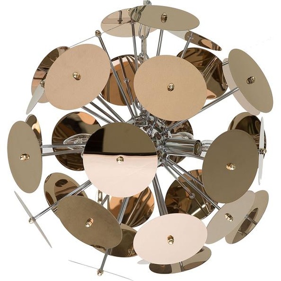 BELIANI Lampe à suspendre cuivre acier inoxydable 4 flammes Abat-jour en disques ronds style industriel