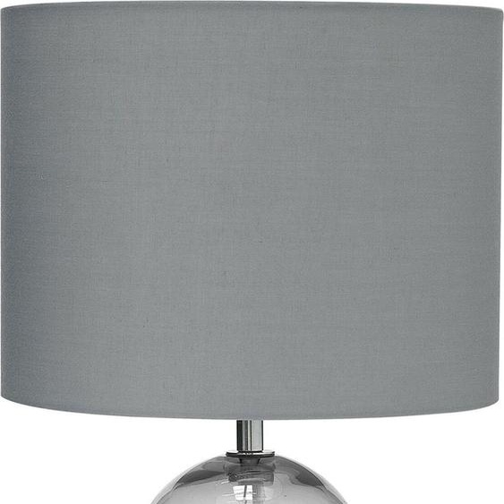 BELIANI Lampe de table Gris Verre fumé 44 cm Abat-jour rond en tissu Forme de vase Câble avec interrupteur Design minimaliste