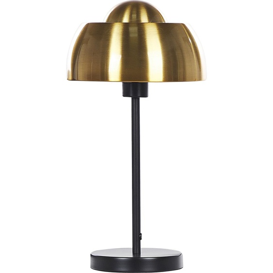 BELIANI lampe de table or / noir en métal 44 cm abat-jour rond câble avec interrupteur look industriel design moderne