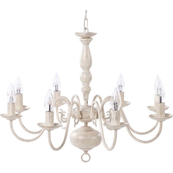 BELIANI Lustre en blanc crème et fer doré avec 8 flammes dans un style glamour vintage