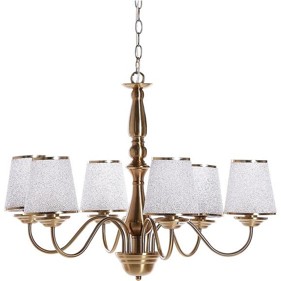 BELIANI Lustre en métal couleur laiton avec 6 ampoules plafonnier pour salon chambre à coucher