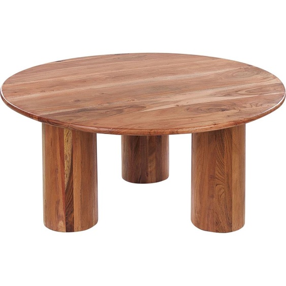BELIANI Table basse en bois clair Plateau en bois dacacia Pieds en bois Design moderne et traditionnel Salon